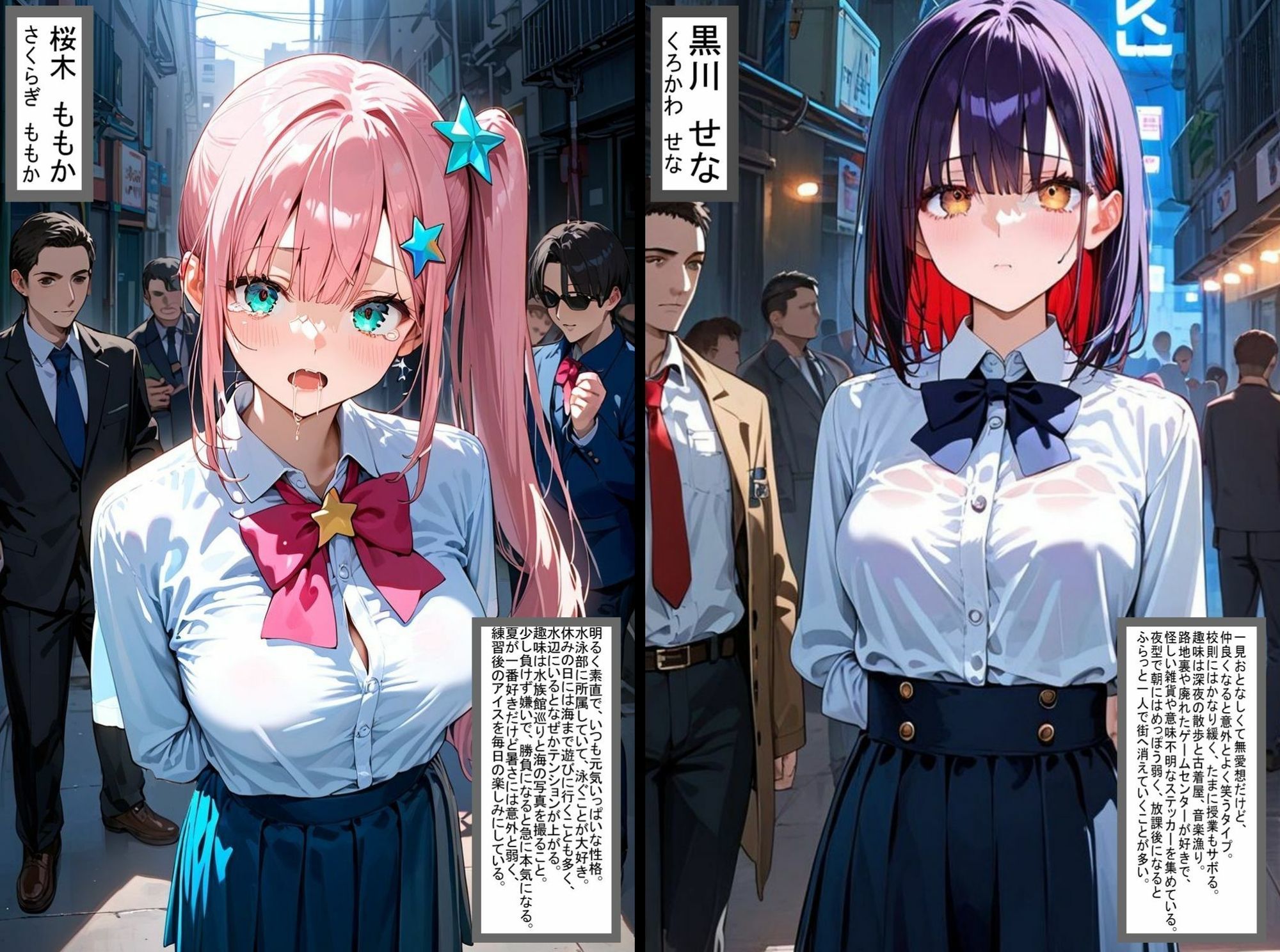 2人の狙われたJK 性奴●化計画【路地裏編】（ももか・せな） 無料試し読み 1